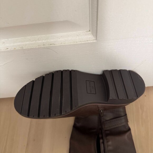 New Sun + Stone Blakely Brown Riding Boots Size 6.5M Buckle Detail Tall Boots - Picture 3 of 5